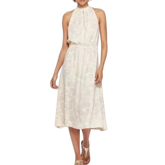 Prologue Ivory Yellow Floral Halter Dress Gray Ladies Small Cottage Girlhood - Picture 2 of 11